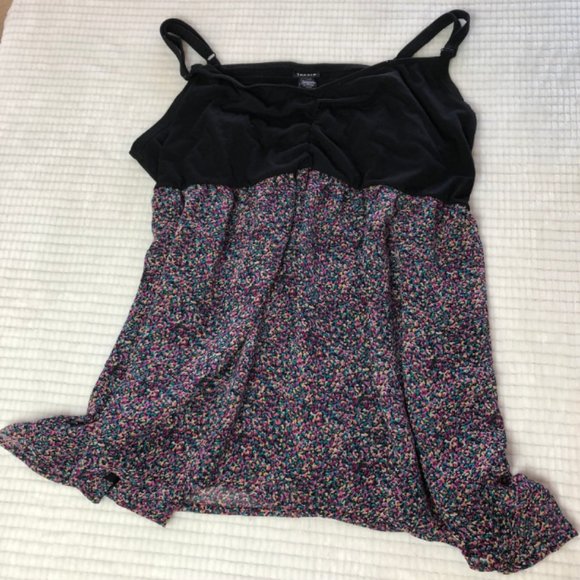 Multicolor Spaghetti Strap Babydoll Top Size 5 - Picture 5 of 6